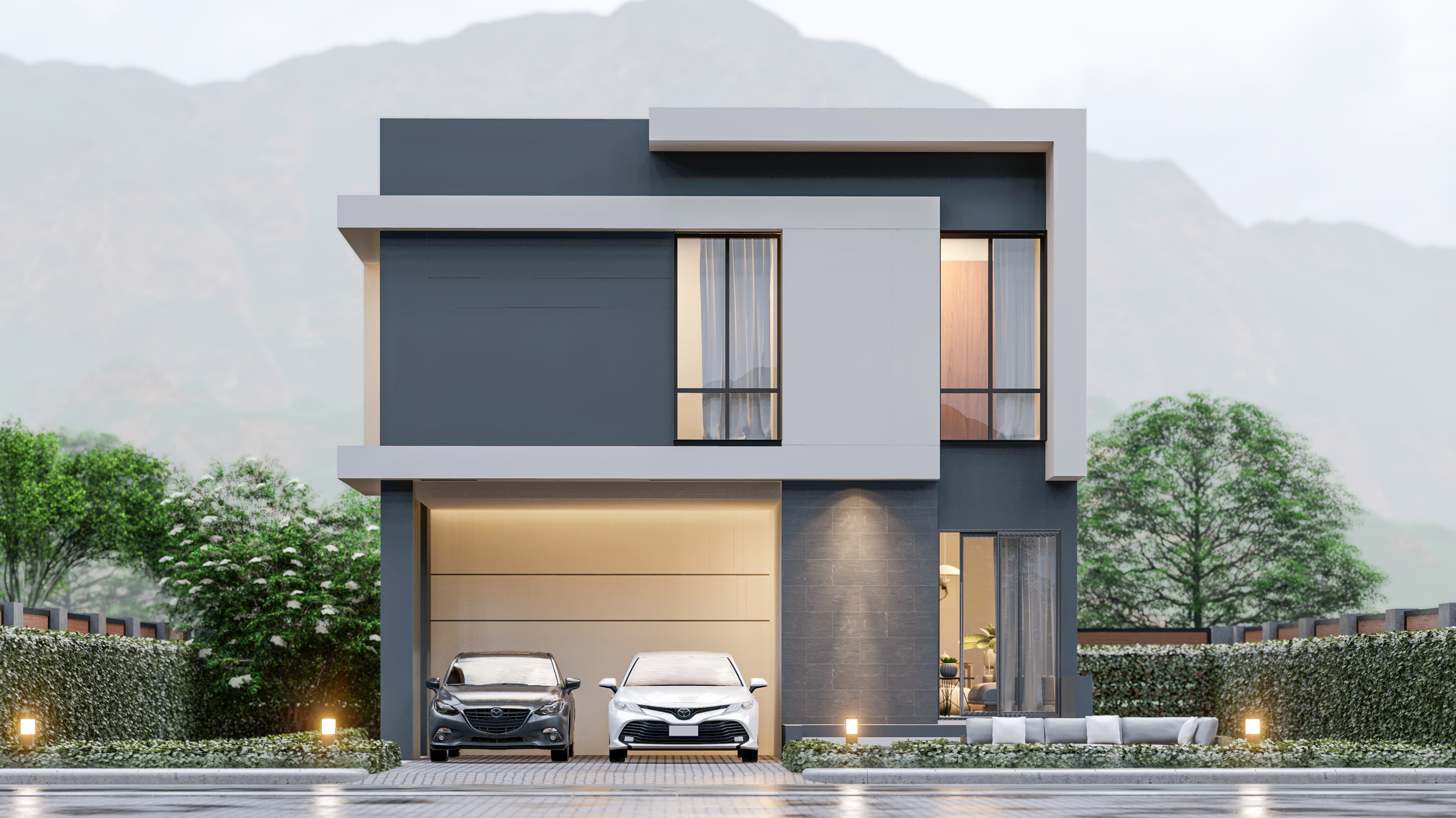 แบบบ้าน the lux 155 สไตล์ Modern 2 ชั้น 3 ห้องนอน 160 ตร.ม. โดย The Lux House รับสร้างบ้าน มหาสารคาม