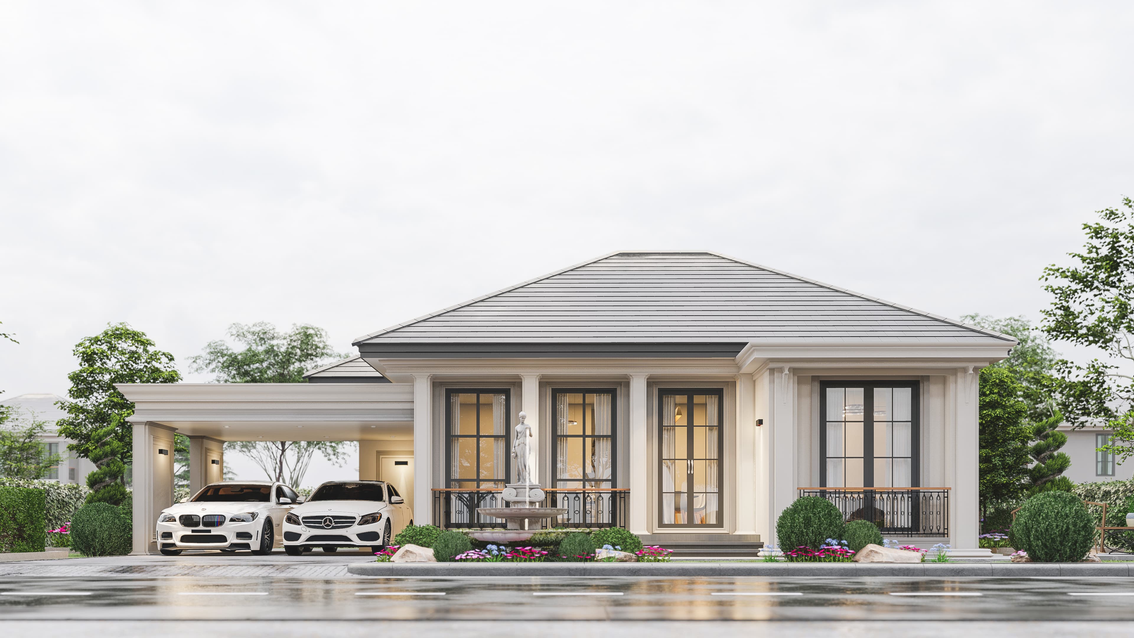 แบบบ้าน the lux 140 สไตล์ Contemporary 1 ชั้น 3 ห้องนอน 140 ตร.ม. โดย The Lux House รับสร้างบ้าน มหาสารคาม